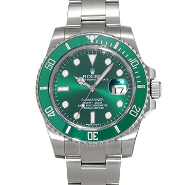 ロレックス サブマリーナ デイト 116610LV グリーン メンズ 時計 【中古】【wristwatch】