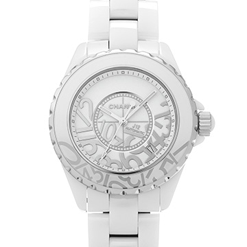 シャネル J12 グラフィティ 38MM H5240 ホワイト メンズ 時計 【中古】【wristwatch】