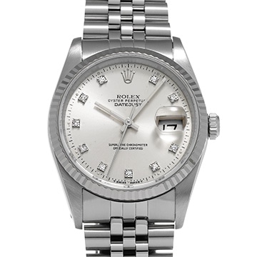 ロレックス デイトジャスト 16234G シルバー/ダイヤモンド メンズ 時計 【中古】【wristwatch】