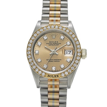 ロレックス デイトジャスト トリドール 69149BIC ブラウン/ダイヤモンド レディース 時計 【中古】【wristwatch】