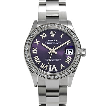 ロレックス デイトジャスト 31 278384RBR オーベルジーヌ/ダイヤモンド ユニセックス 時計 【中古】【wristwatch】