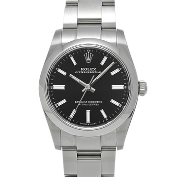 ロレックス オイスターパーペチュアル 34 124200 ブライトブラック ユニセックス 時計 【中古】【wristwatch】