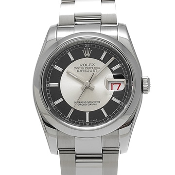 ロレックス デイトジャスト 116200 ブラック/シルバー メンズ 時計 【中古】【wristwatch】