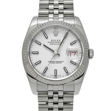 ロレックス デイトジャスト 116234 ホワイト メンズ 時計 【中古】【wristwatch】