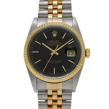 ロレックス デイトジャスト 16233 ブラック メンズ 時計 【中古】【wristwatch】