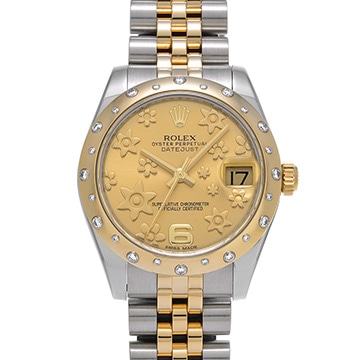 ロレックス デイトジャスト 31 178343 シャンパンフローラル ユニセックス 時計 【中古】【wristwatch】