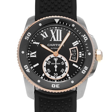 カルティエ カリブル ドゥ カルティエ ダイバー W7100055 ブラック メンズ 時計 【中古】【wristwatch】