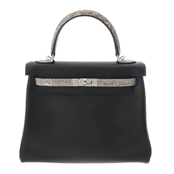 エルメス ケリー 25 内縫い タッチ オンブレ/ブラック リザード/ヴォースイフト レディース バッグ 【未使用】【bag】