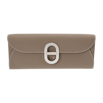 エルメス シェーヌダンクル トゥーゴー エトゥープ ヴォーエプソン レディース 財布 【未使用】【purse】