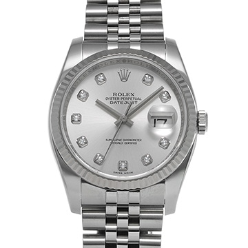 ロレックス デイトジャスト 116234G シルバー/ダイヤモンド メンズ 時計 【中古】【wristwatch】