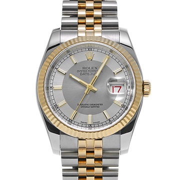 ロレックス デイトジャスト 116233 グレー/シルバー メンズ 時計 【中古】【wristwatch】