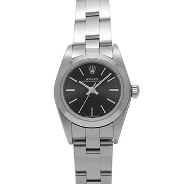 ロレックス オイスターパーペチュアル 76080 ブラック レディース 時計 【中古】【wristwatch】