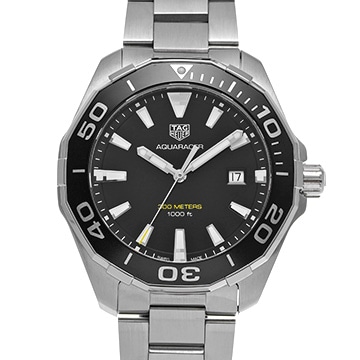 タグ ホイヤー アクアレーサー クォーツ WAY101A.BA0746 ブラック メンズ 時計 【中古】【wristwatch】