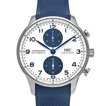 IWC ポルトギーゼ クロノグラフ IW371620 ホワイト/ブルー メンズ 時計 【中古】【wristwatch】