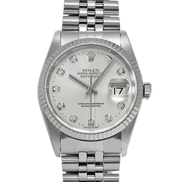 ロレックス デイトジャスト 16234G シルバー/ダイヤモンド メンズ 時計 【中古】【wristwatch】