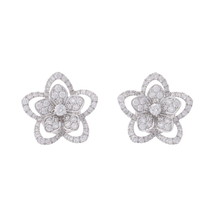 グラフ ワイルドフラワースタッド ピアス シルバー RGE1669 K18ホワイトゴールド WG レディース ジュエリー 【中古】【jewelry】