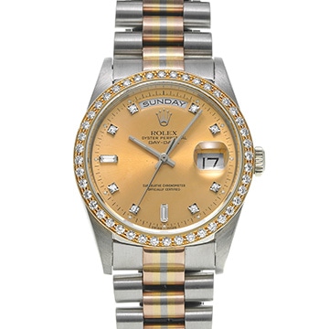 ロレックス デイデイト 18349A BIC シャンパン/ダイヤモンド メンズ 時計 【中古】【wristwatch】