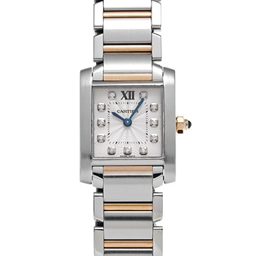 カルティエ タンク フランセーズ SM WE110004 シルバー/ダイヤモンド レディース 時計 【中古】【wristwatch】