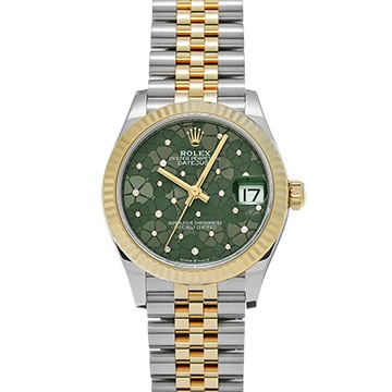 ロレックス デイトジャスト 31 278273 オリーブグリーン フローラルモチーフ/ダイヤモンド ユニセックス 時計 【中古】【wristwatch】