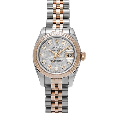 ロレックス デイトジャスト 179171G メテオライト/ダイヤモンド レディース 時計 【中古】【wristwatch】