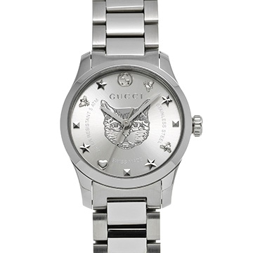 グッチ Gタイムレス キャットヘッド YA126595 シルバー レディース 時計 【中古】【wristwatch】