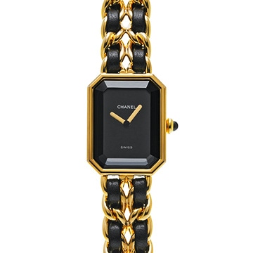 シャネル プルミエール L H0001 ブラック レディース 時計 【中古】【wristwatch】