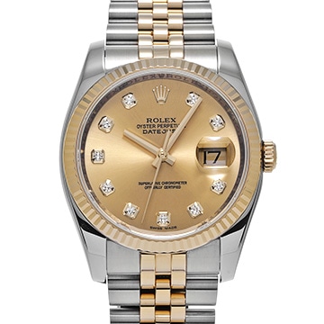 ロレックス デイトジャスト 116233G シャンパン/ダイヤモンド メンズ 時計 【中古】【wristwatch】