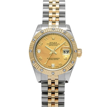 ロレックス デイトジャスト 179313 イエローシェル/ダイヤモンド レディース 時計 【中古】【wristwatch】