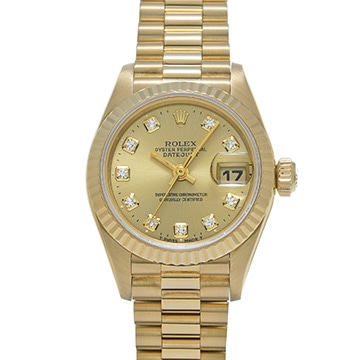 ロレックス デイトジャスト 69178G シャンパン/ダイヤモンド レディース 時計 【中古】【wristwatch】