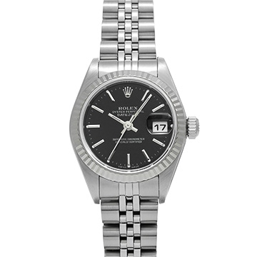 ロレックス デイトジャスト 79174 ブラック レディース 時計 【中古】【wristwatch】