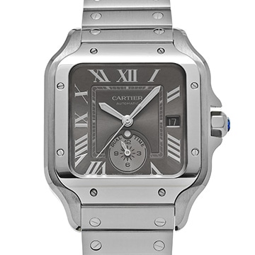カルティエ サントス ドゥ カルティエ デュアルタイムゾーン WSSA0076 グレー メンズ 時計 【中古】【wristwatch】