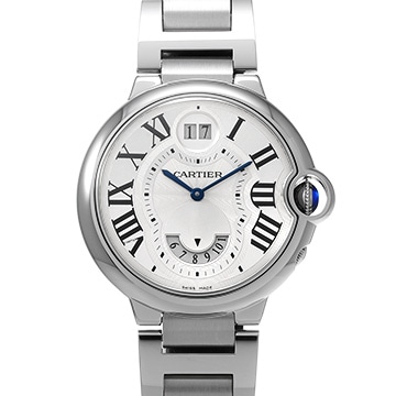 カルティエ バロンブルー ドゥ カルティエ 2タイムゾーン W6920011 シルバー メンズ 時計 【中古】【wristwatch】