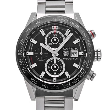 タグ ホイヤー カレラ キャリバー ホイヤー01 CAR201Z.BA0714 ブラック メンズ 時計 【中古】【wristwatch】