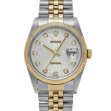 ロレックス デイトジャスト 16233G シルバーコンピュータ/ダイヤモンド メンズ 時計 【中古】【wristwatch】