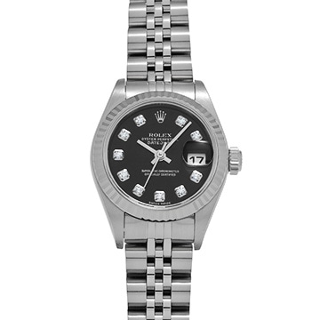 ロレックス デイトジャスト 79174G ブラック/ダイヤモンド レディース 時計 【中古】【wristwatch】