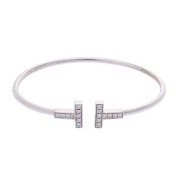 ティファニー Tワイヤーバングル シルバー K18ホワイトゴールド WG レディース ジュエリー 【中古】【jewelry】