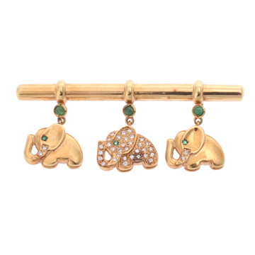 ノーブランド ゾウモチーフブローチ ゴールド K18イエローゴールド YG レディース ジュエリー 【中古】【jewelry】