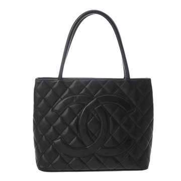シャネル 復刻トート ブラック A01804 キャビアスキン レディース バッグ 【中古】【bag】