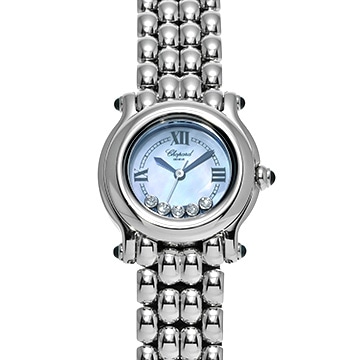 ショパール ハッピースポーツ 27/8250-23 ブルーシェル/ダイヤモンド レディース 時計 【中古】【wristwatch】