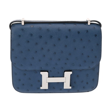エルメス コンスタンス3 18 ディープブルー オーストリッチ レディース バッグ 【中古】【bag】