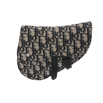ディオール Saddleバッグ  エクリュ/ブルー オブリーク・ジャガードキャンバス レディース バッグ 【中古】【bag】