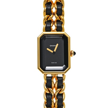シャネル プルミエール L H0001 ブラック レディース 時計 【中古】【wristwatch】