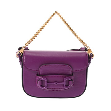グッチ ホースビット1955 パープル 726863 レザー レディース バッグ 【中古】【bag】