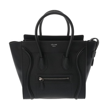 セリーヌ ラゲージ マイクロ ブラック 167793LUG.38NO ドラムドカーフ レディース バッグ 【中古】【bag】