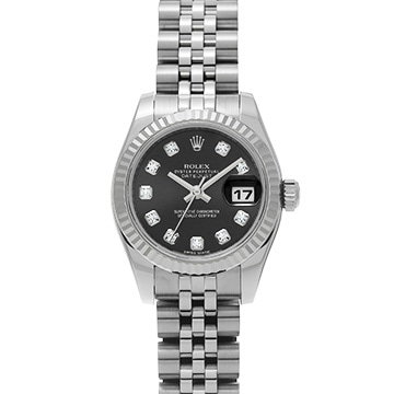 ロレックス デイトジャスト 179174G ブラック/ダイヤモンド レディース 時計 【中古】【wristwatch】