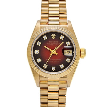ロレックス デイトジャスト 69178G チェリー・グラデーション/ダイヤモンド レディース 時計 【中古】【wristwatch】