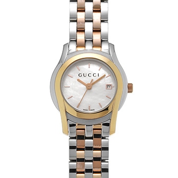 グッチ Gクラス 5500L ホワイトシェル レディース 時計 【中古】【wristwatch】
