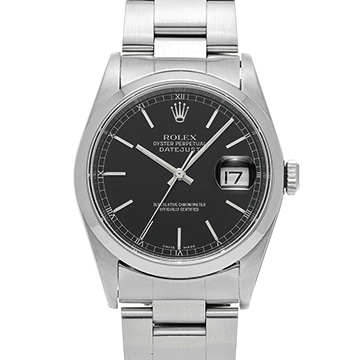 ロレックス デイトジャスト 16200 ブラック メンズ 時計 【中古】【wristwatch】