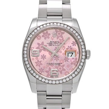ロレックス デイトジャスト 116244 ピンクフラワー メンズ 時計 【中古】【wristwatch】