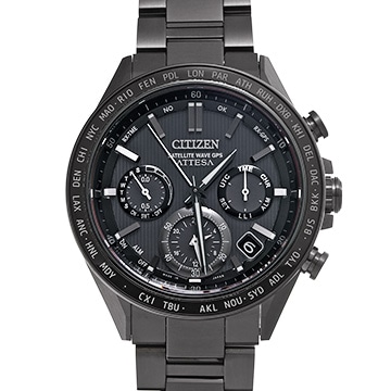 シチズン アテッサ エコ・ドライブ ACT Line CC4055-65E ブラック メンズ 時計 【中古】【wristwatch】